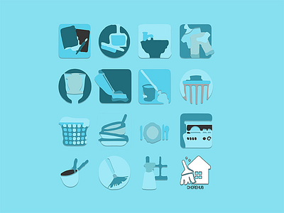 Iconography for ChoreHub Application Concept application chore concept design graphic icon iconography icons illustrator photoshop ui