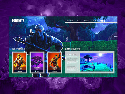 100 days of UI - Day 03 - Landing Page. challenge creative design fortnite graphic landing page photoshop site ui web xbox