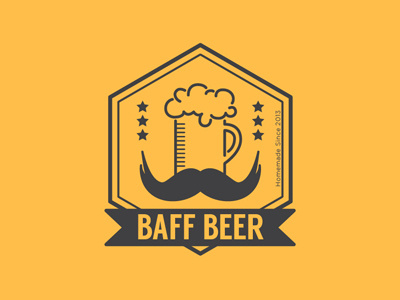 Baff Beer Logo v2 baff baffo beer branding handmade housemade illustration logo moustache vector
