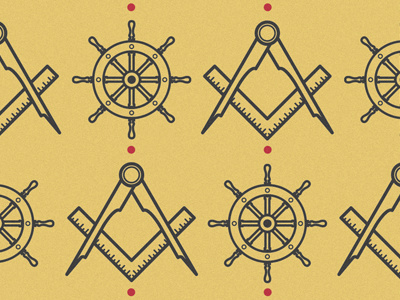 Sailor Company / V.02 company compass helm pattern retro sailor sea vintage