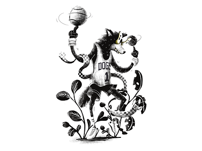 NBA Superstar animal ball basketball digital dog illustration sports