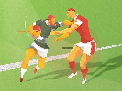 Rugby illustration characters field grass humans men rugby sports sports design
