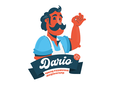 Dario, mascotte for a designsystem character dario design designsystem graphic design illustration italian logo pizza ui vector