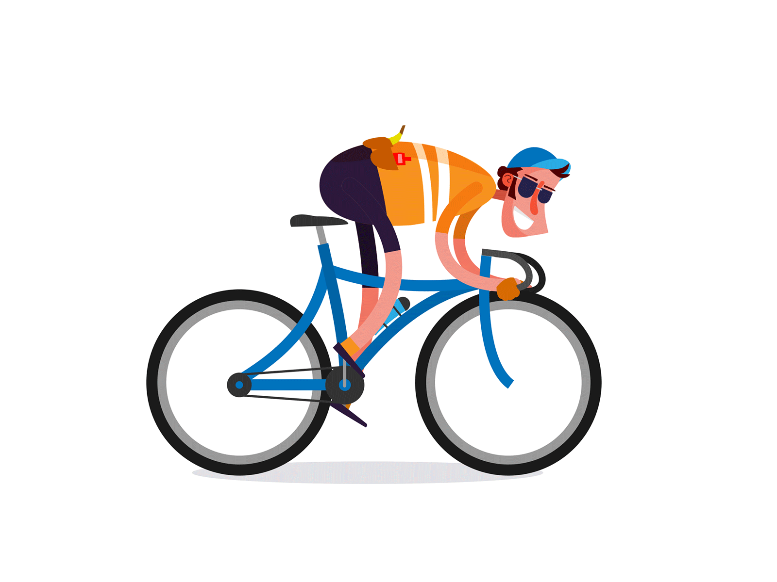 Sprinting to Paris-Roubaix animatie animation character cycling cyclist design digital art gif graphic design illustration motion motion graphics vector