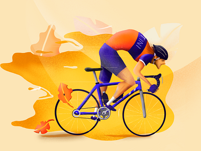 The sprint is on. character cycling digital painting illustration procreate sprint sprinter