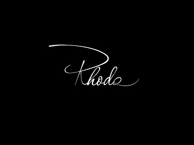 Rhodo Logo black white calligraphy graphicdesgn logo logodesign