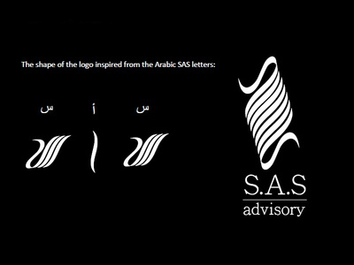 S.A.S Advisory - Logo design in black and white arabic calligraphy art branding calligraphy design graphicdesign illustration logo logodesign typography