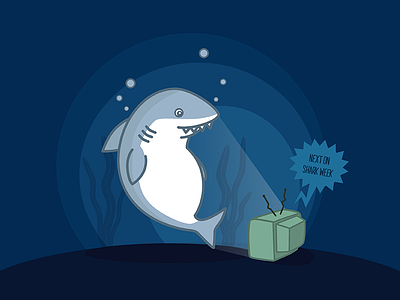 Shark Week cute great white icon illustration scene sea shark shark week underwater