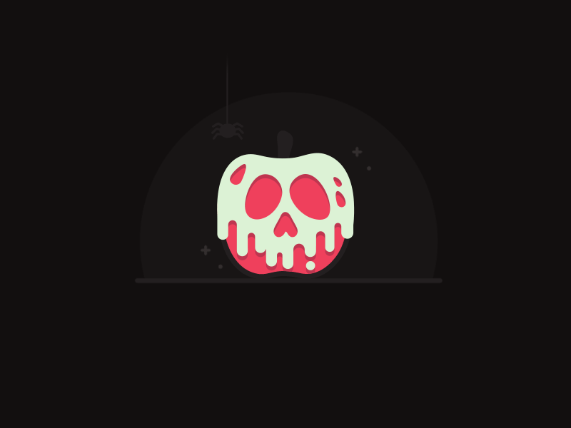 Something Wicked This Way Comes animation apple apple design creepy halloween icon illustration poison skull snow white spider spooky