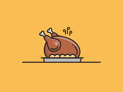 Happy Thanksgiving! autumn design fall food icon illustration meal thanksgiving turkey