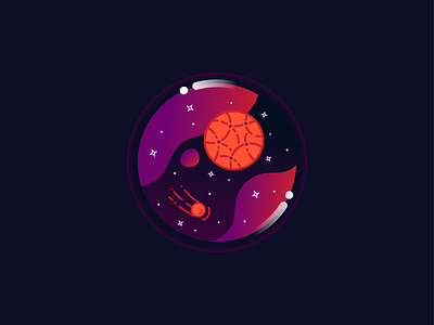 Space in a Bubble bubble galaxy icon illustration magic mercury meteor orb planet shooting star space stars vector