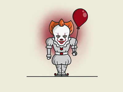 Pennywise 🤡🎈 balloon clown creature creepy design halloween halloween design illustration it monster pennywise procreate procreate art scary spooky terror