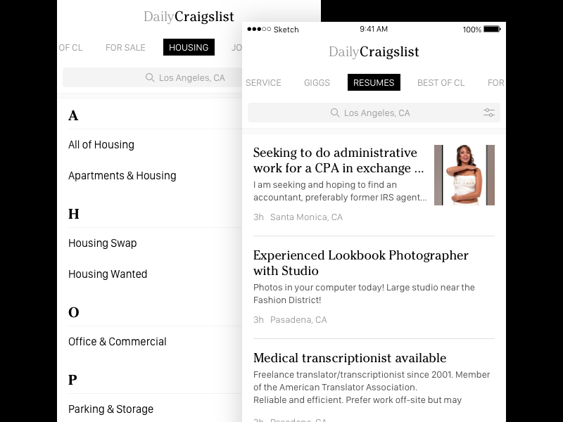 Daily Classifieds Craigslist App By Zmicier Aqua Dribbble Dribbble