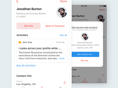 Jobjet People Search app design ios iphone ui ux