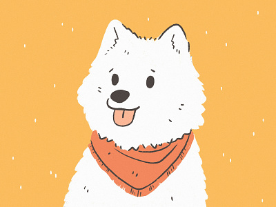 Samoyed character character design color colorful dog dog illustration flat illustration illustration 2d