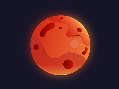 Mars design icon illustrator mars planet space ui