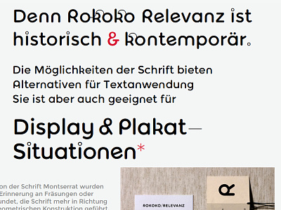 Rokoko Relevanz branding design font type type design typography