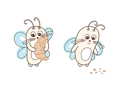 Милая бабочка-прожорка butterfly character illustration sweet