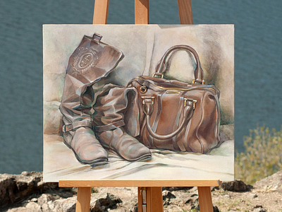 Kabasik art bag oil painting shoes