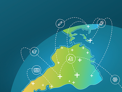 South America communication map