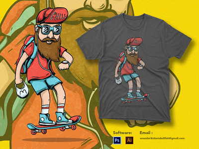 Happy Skater art artist artwork design graphic design illustration skate skateboard skaters skull vector youth