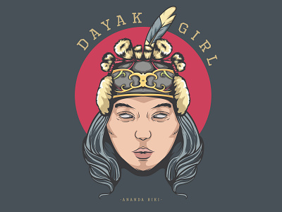 Dayak Woman badge branding dayak design ethnic graphic design head icon illustration sketch symbol vector