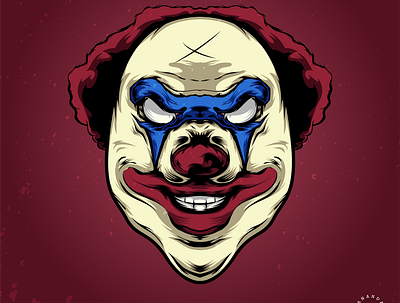 The Killer Clown art clown clowns graphic design head illustration killer vector