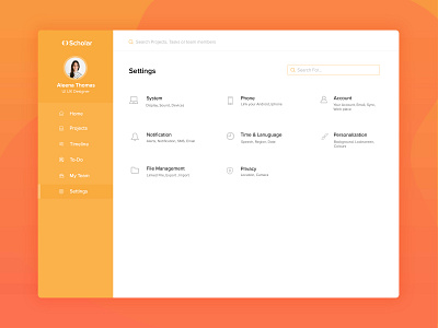 Settings Page application design graphic design minimal settings settings ui uiux user experience user interface ux web web design website website design