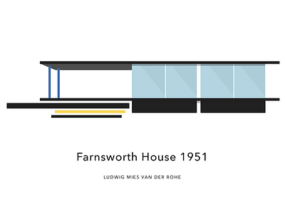 Farnsworth House bauhaus graphic profile illustration visual identity