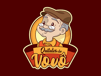 Quitutes do Vovô logotipo app brand branding character characterdesign design icon illustration ilustração logo logotipo logotype mascote typography ui vector web