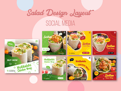 Salad Design Layout. Social Media Portfolio