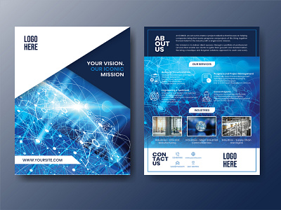 Corporate Layout Design, A4 Double Side Brochure. brochure brochure design company corporate corporate flyer cover design creative design flyer flyer design flyer template graphic design illustrator cc mining poster design print design technology
