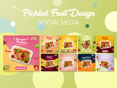 Pickled Fruit Social Media Design abstract background creative design design food and beverage food and drink fruits illustrator cc photoshop cc social media design