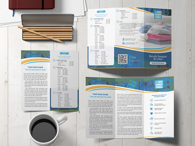Qudsi Laundry Syariah brochure branding brochure cover design creative design design graphic design illustrator cc print design