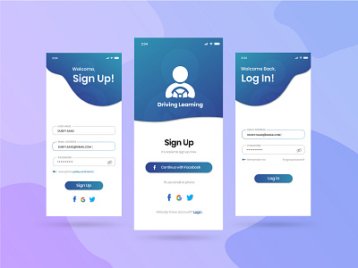 sign up and login UI template for Android and iOS by Duski saad hrp on ...