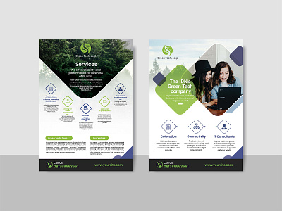 Double-sided Technology flyer design creative design flyer design graphic design illustrator cc poster design print design technology
