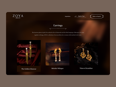 Zoya - Rouge Product Listing adobexd jewellery microsite minimal ui responsive design ui web ui design