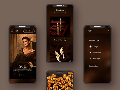Zoya - Rouge Mobile Design adobexd jewellery online minimal ui responsive design ui web ui design