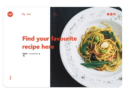 epicurious - UI Personal Project adobexd food recipe website minimal ui ui ux web ui design