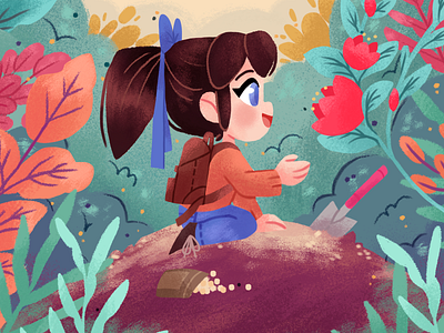 "Welcome to my garden" Book cover exploration book characterdesign digitalart illustration kidlit