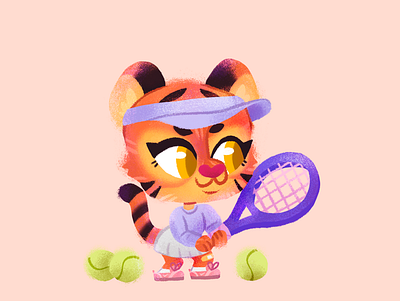 Tennis tiger characterdesign digitalart illustration kidlit