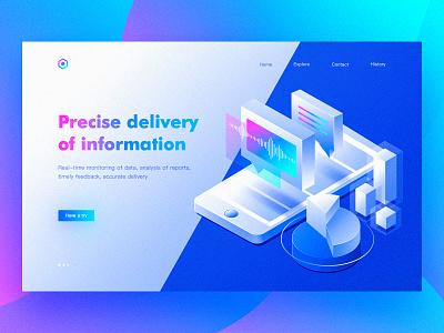 Axonometric illustration webpage 02 2.5d blue color design future gradual change icon illustrations image science ui ux visual