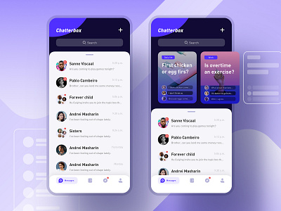 Chatterbox app design icon social contact ui ux visual