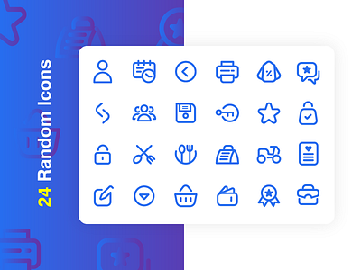 24 Random Icons Free icon illustration vector