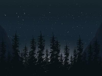 Where is my moon forest illustration night photoshop sky space stars