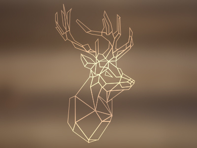 Young Buck deerhead geometrical illustration ios7 lineart trophy