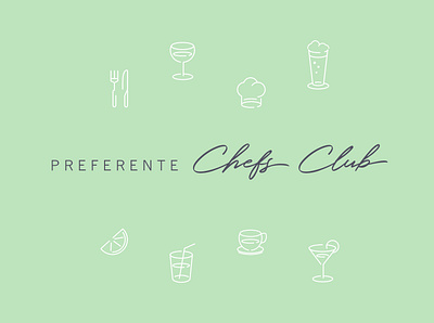 Preferente Chefs Club branding design food illustrator logo restaurant train typography vector