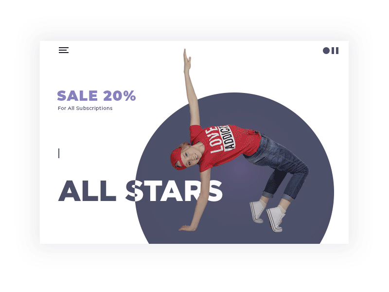 Dancing School Website adobe animate animacion art banner branding design concept dancing design interface typography ui