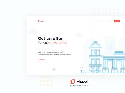 Mosel. branding design header illustration interface landingpage realestate typography ui ux vector webdesign webpage website
