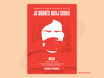 No Violence, No War illustration poster typography